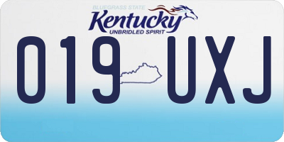 KY license plate 019UXJ