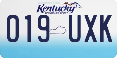 KY license plate 019UXK