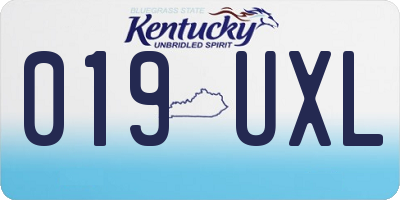 KY license plate 019UXL