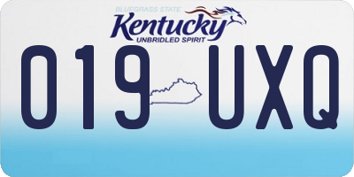 KY license plate 019UXQ