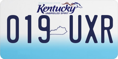 KY license plate 019UXR