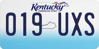 KY license plate 019UXS