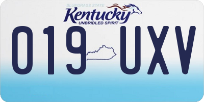 KY license plate 019UXV