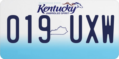 KY license plate 019UXW