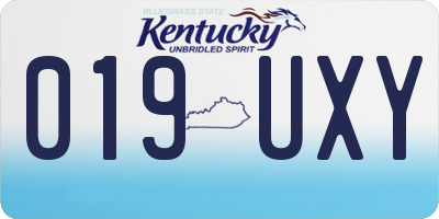 KY license plate 019UXY