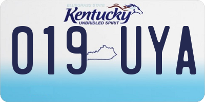 KY license plate 019UYA
