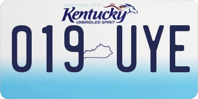 KY license plate 019UYE