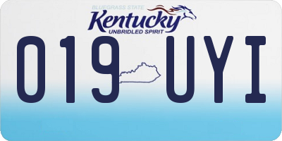 KY license plate 019UYI