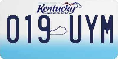 KY license plate 019UYM