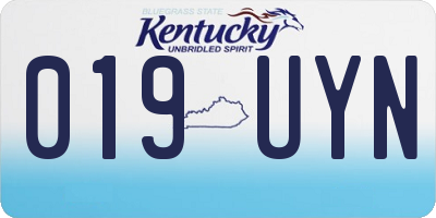 KY license plate 019UYN
