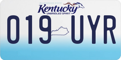 KY license plate 019UYR