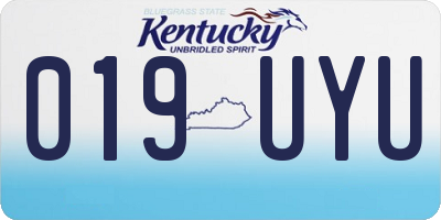 KY license plate 019UYU