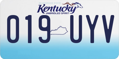 KY license plate 019UYV