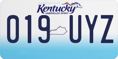 KY license plate 019UYZ