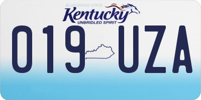 KY license plate 019UZA