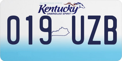 KY license plate 019UZB