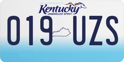 KY license plate 019UZS