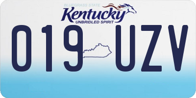 KY license plate 019UZV
