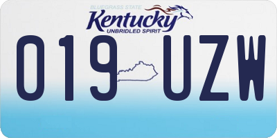 KY license plate 019UZW