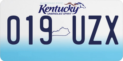 KY license plate 019UZX