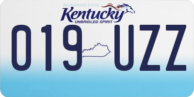 KY license plate 019UZZ