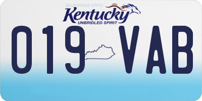 KY license plate 019VAB