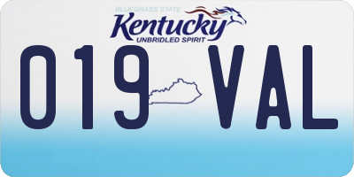 KY license plate 019VAL