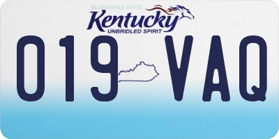 KY license plate 019VAQ