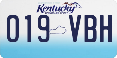KY license plate 019VBH