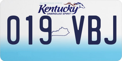 KY license plate 019VBJ