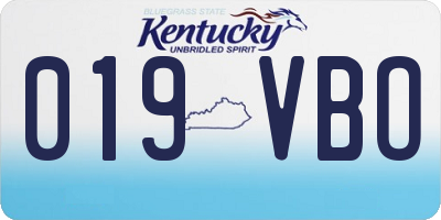 KY license plate 019VBO