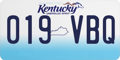 KY license plate 019VBQ