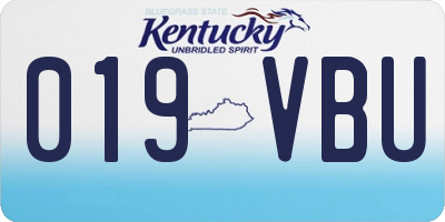 KY license plate 019VBU