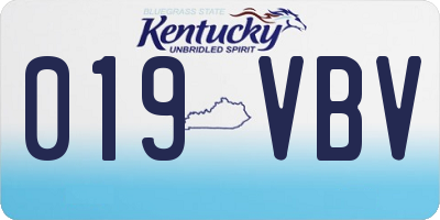 KY license plate 019VBV