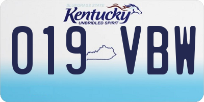 KY license plate 019VBW