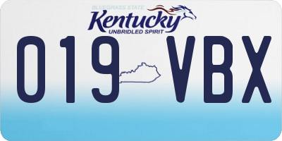 KY license plate 019VBX