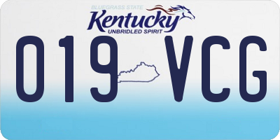 KY license plate 019VCG