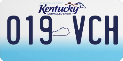 KY license plate 019VCH