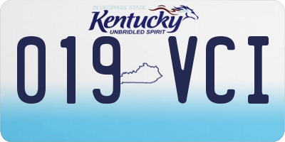 KY license plate 019VCI
