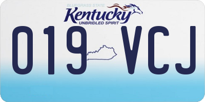 KY license plate 019VCJ
