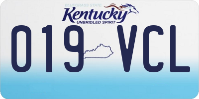 KY license plate 019VCL