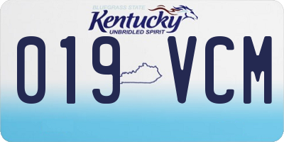 KY license plate 019VCM