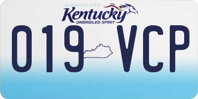 KY license plate 019VCP