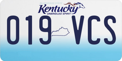 KY license plate 019VCS