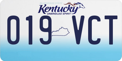 KY license plate 019VCT