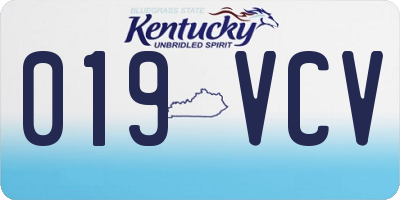 KY license plate 019VCV