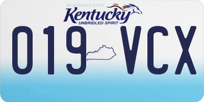 KY license plate 019VCX