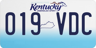 KY license plate 019VDC
