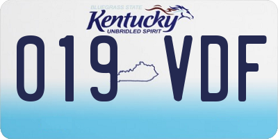 KY license plate 019VDF