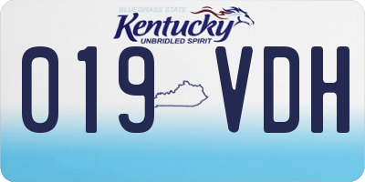 KY license plate 019VDH